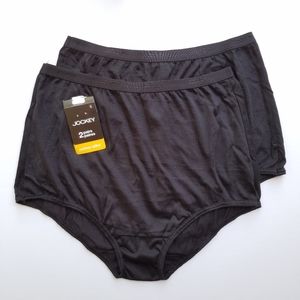 NWT Jockey Silks Brief Panties 2-Pack Size 6 Black